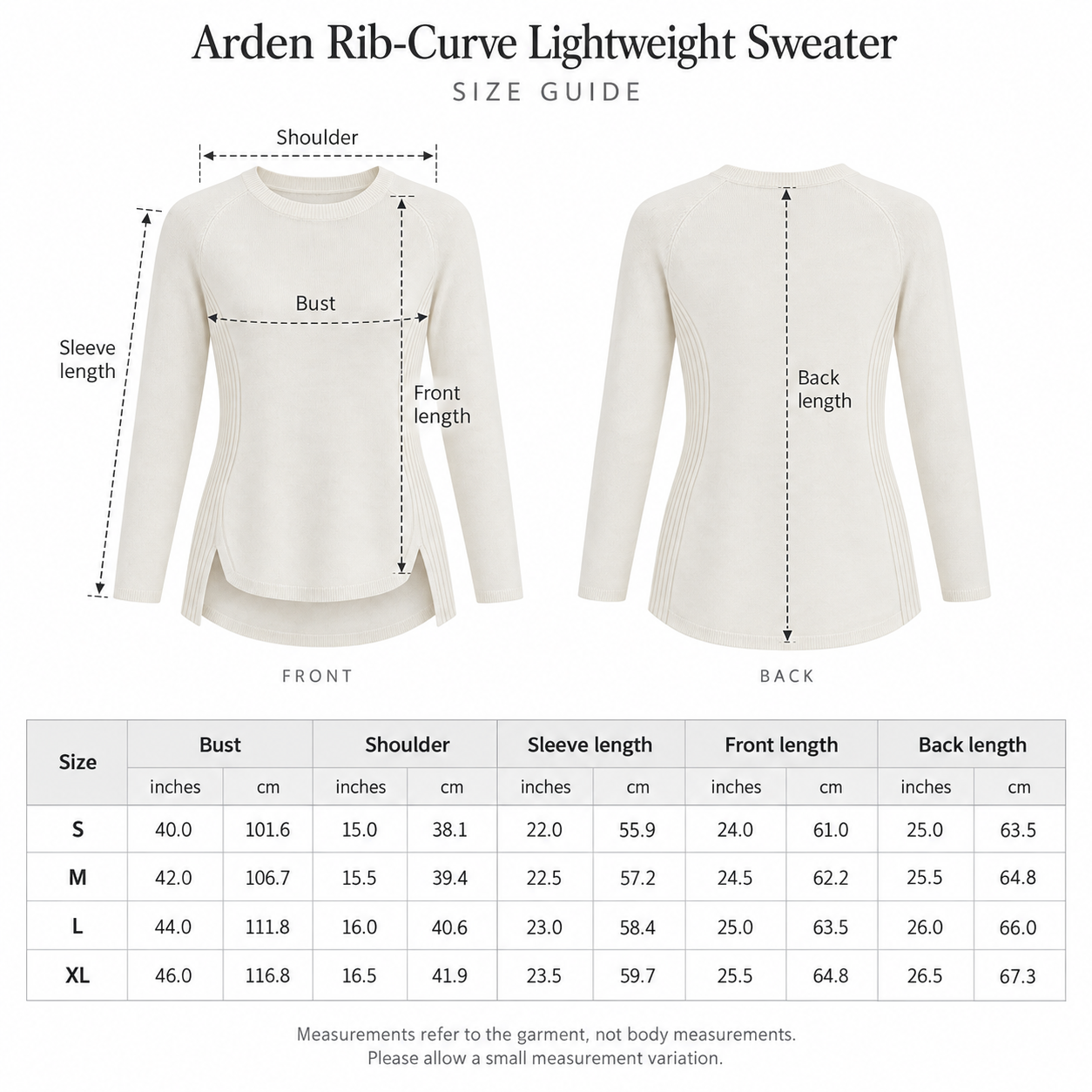 Arden Rib-Curve Lightweight Sweater