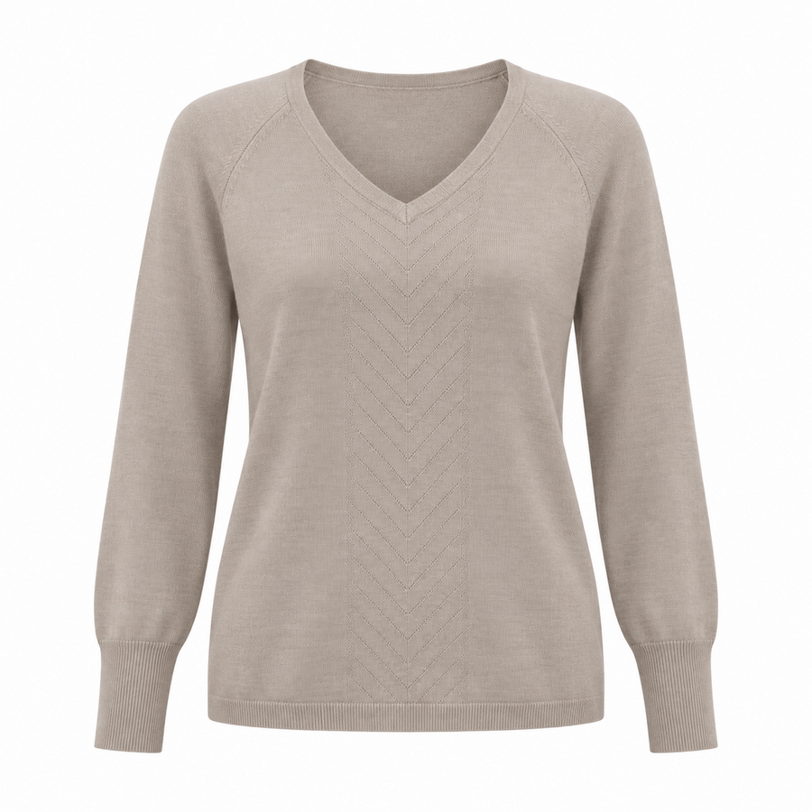 Ellery Chevron-Texture V-Neck Sweater