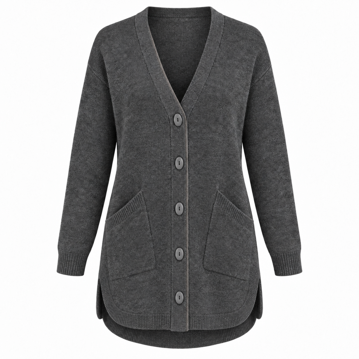 Marlow Longline Oval-Button Cardigan
