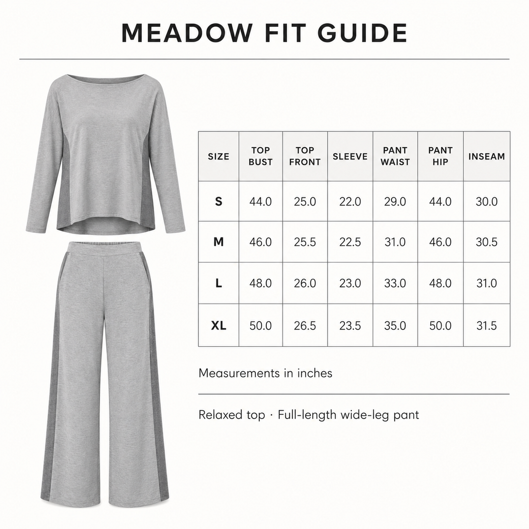 Meadow Side-Panel Wide-Leg Lounge Set