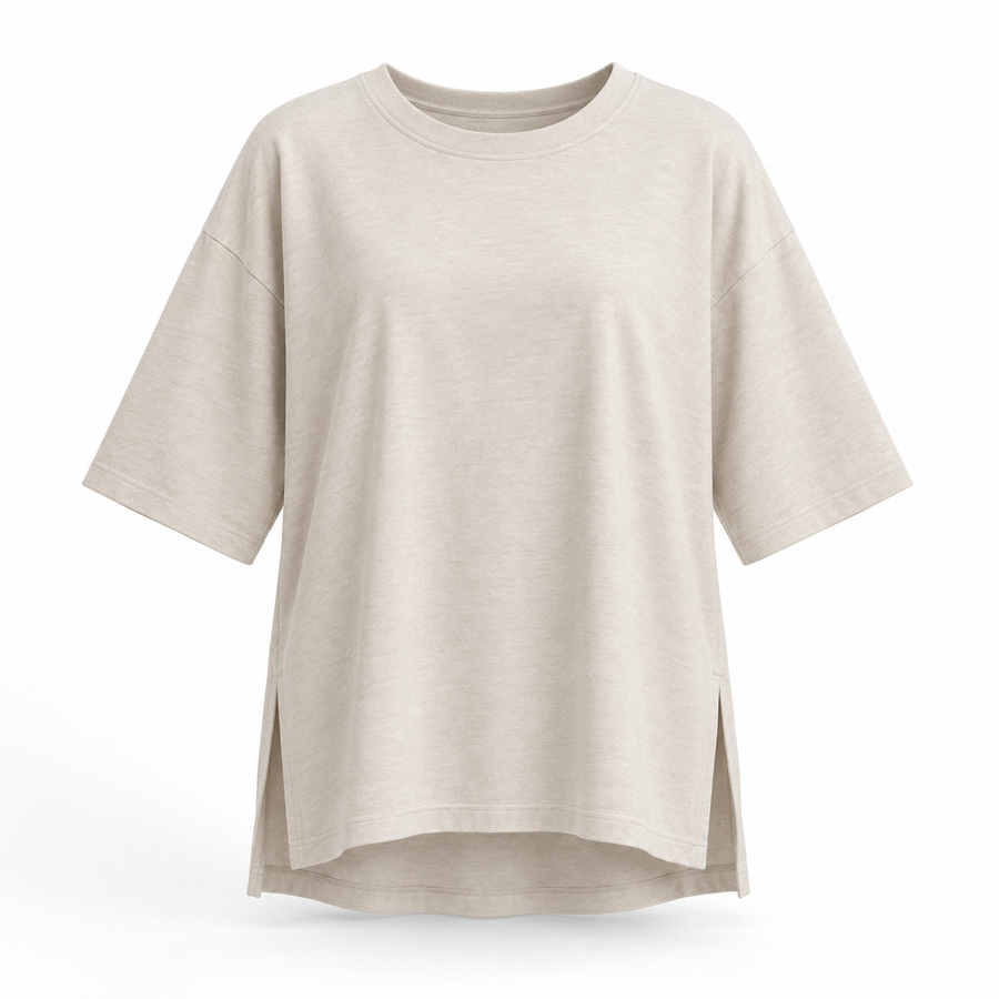 Sora Drop-Shoulder Side-Slit Tee