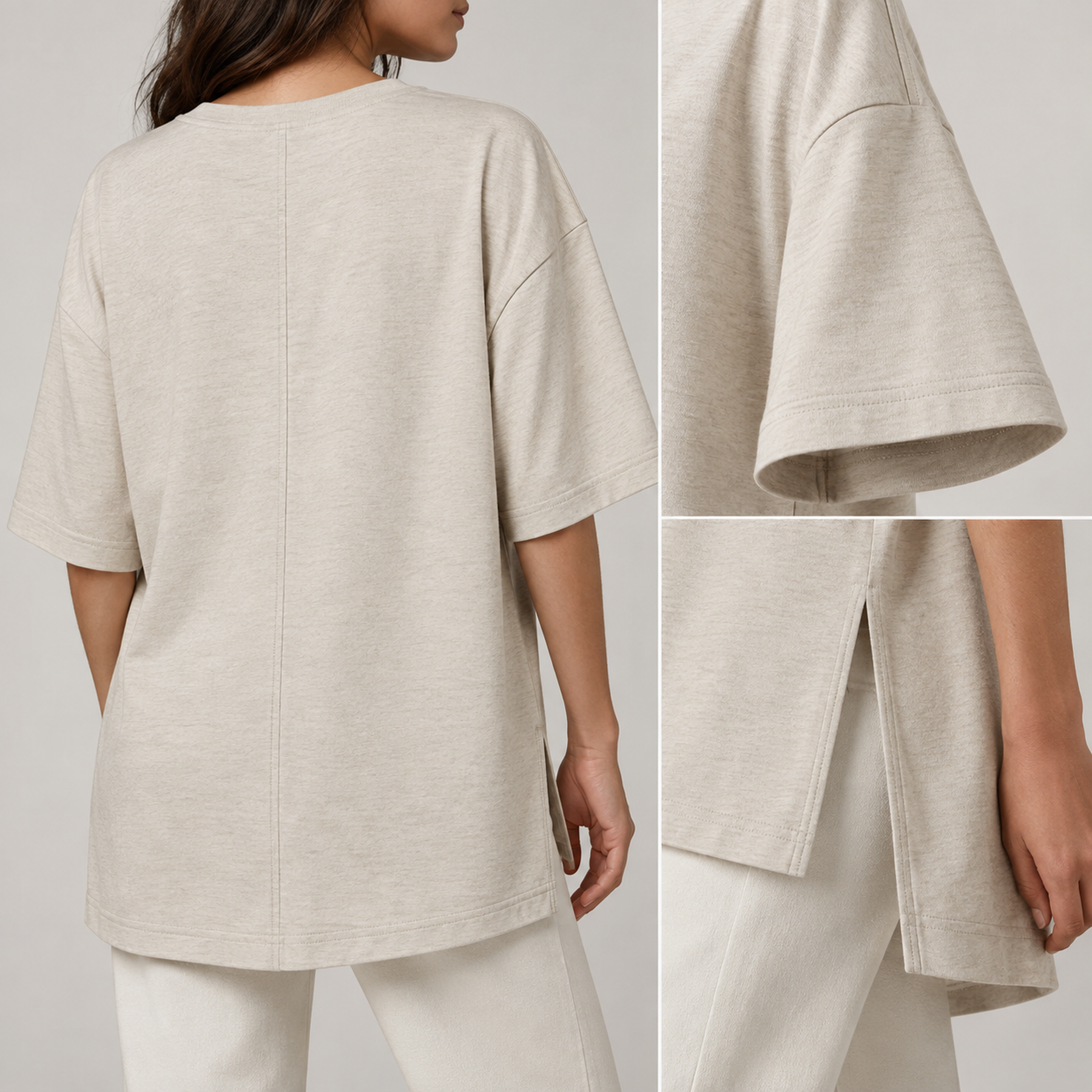 Sora Drop-Shoulder Side-Slit Tee