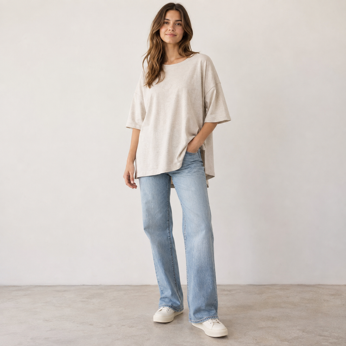 Sora Drop-Shoulder Side-Slit Tee