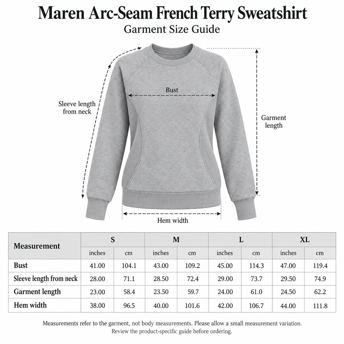Maren Arc-Seam French Terry Sweatshirt