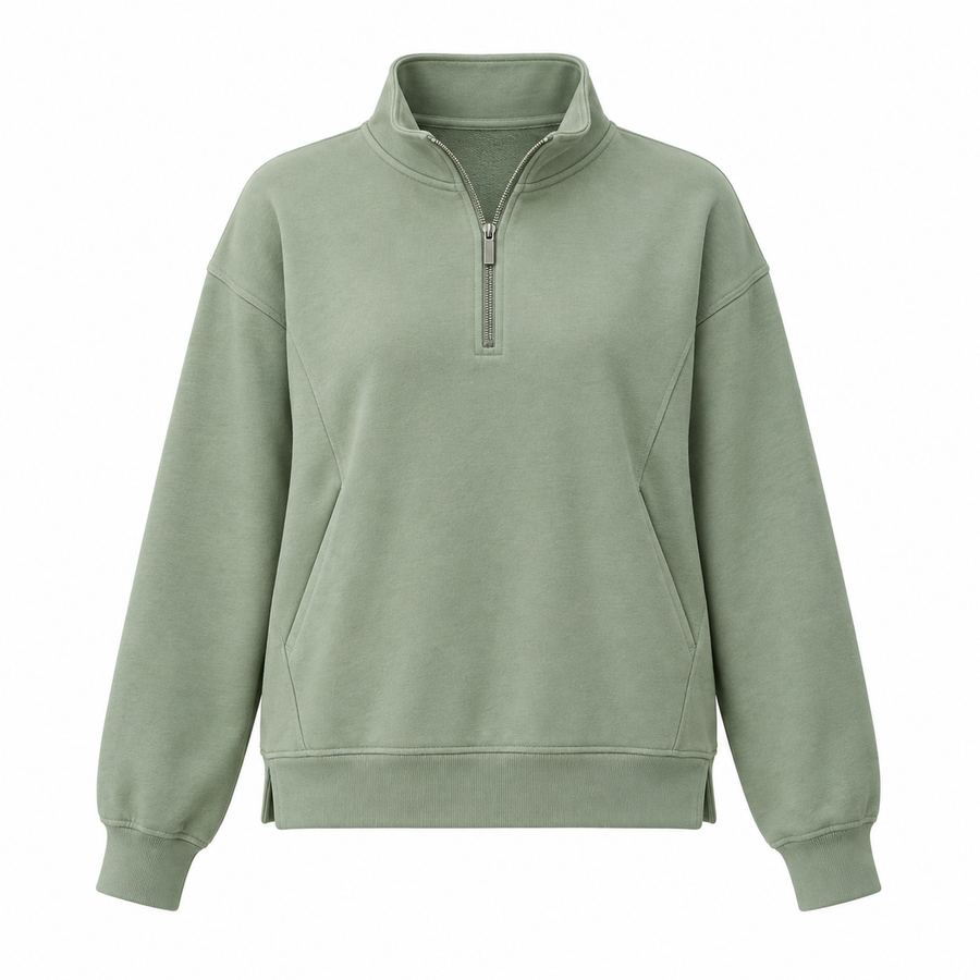 Elowen Panel-Pocket Half-Zip Pullover